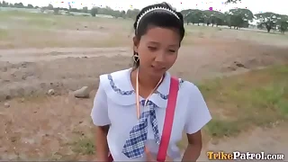 Slutty Asian MILF picked up at pedestrian way then fucked