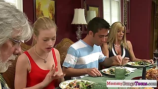 Mamma watching hot stepdaughters facial